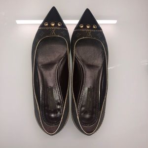 Louis Vuitton Brown Monogram Pointed Flats